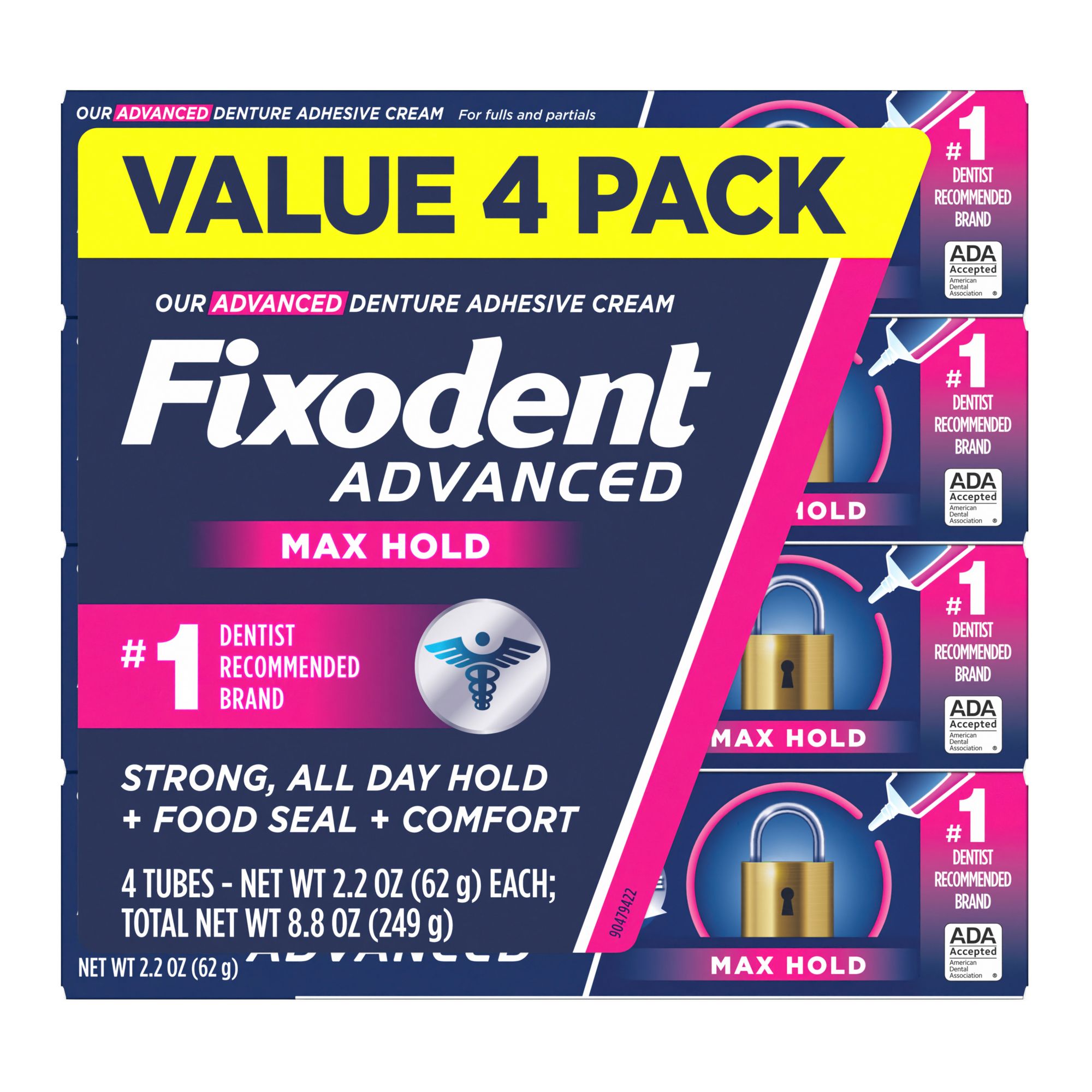 FIXODENT Fixodent Ultra Max Hold Secure Denture Adhesive 2.2oz