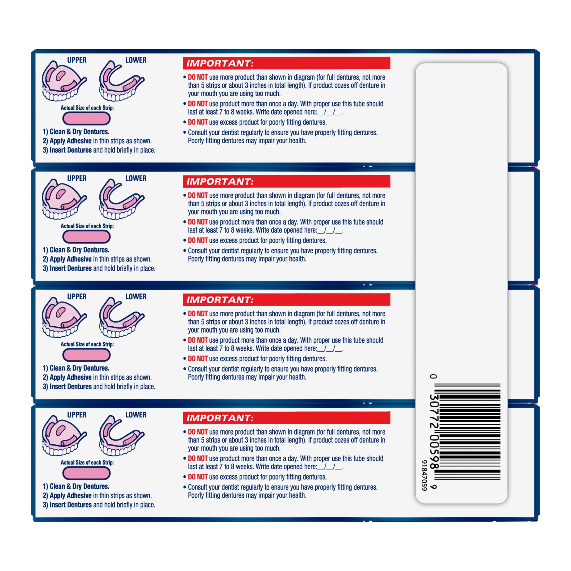 Fixodent Advanced Max Hold Denture Adhesive, 2.2 oz - 4 Pack