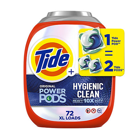 Tide PODS Hygienic Clean Heavy Duty Laundry Detergent Pacs, Original Scent, 72 ct.