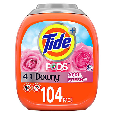 Tide PODS with Downy, Liquid Laundry Detergent Pacs in April Fresh, 104 ct.