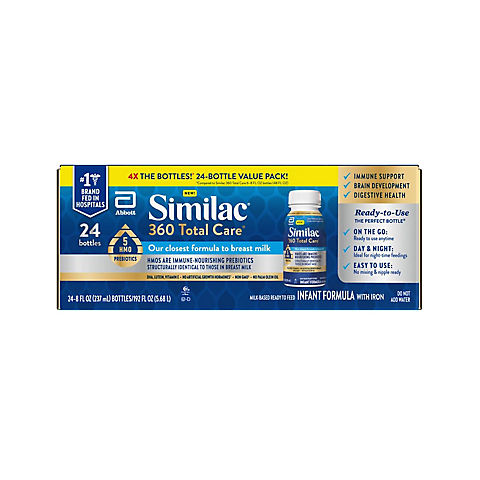 Similac 360 Total Care Infant Formula, Ready-to-Feed, Case of 24, 8 fl. oz.