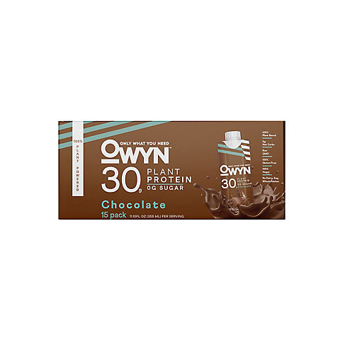OWYN 30g Chocolate Plant Protein Shake, 15 pk./11.15 oz.