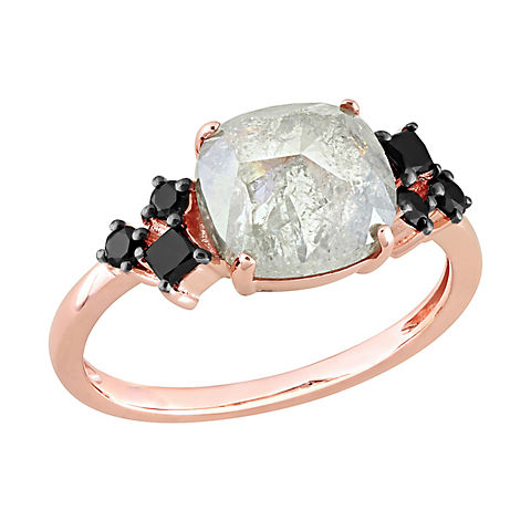 2.8 ct. t.w. Salt and Pepper and Black Diamond Ring in 10k Rose Gold