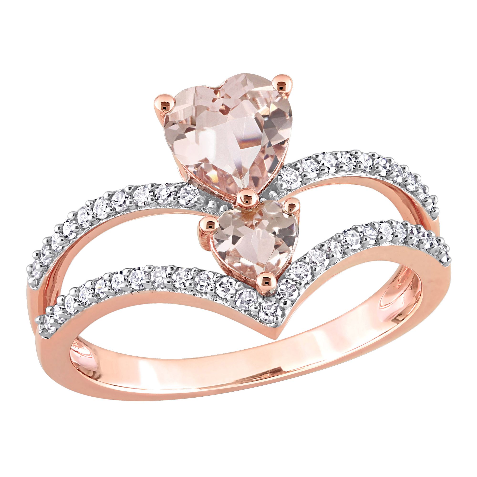 Rose Gold Thick & Diamante Ring 8-Pack in 2023