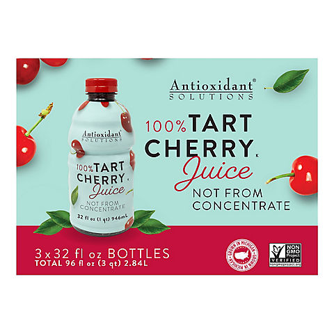 Antioxidant Solutions 100% Tart Cherry Juice NFC, 3 ct./32 oz.