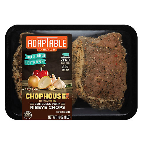 Chophouse Blend Boneless Pork Ribeye Chops,  1 lb.