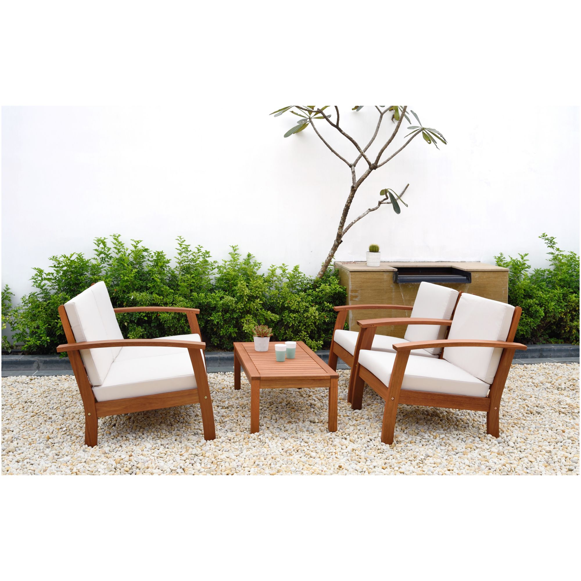 Amazonia 4 Pc. Outdoor Patio Misthre Seating Set White BJ s