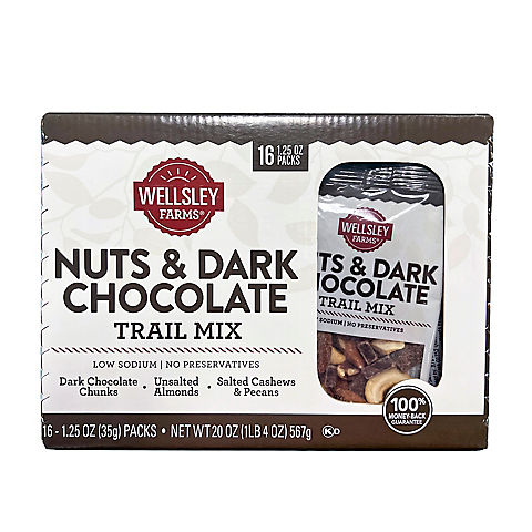Wellsley Farms Nuts & Dark Chocolate Trail Mix, 16 pk.