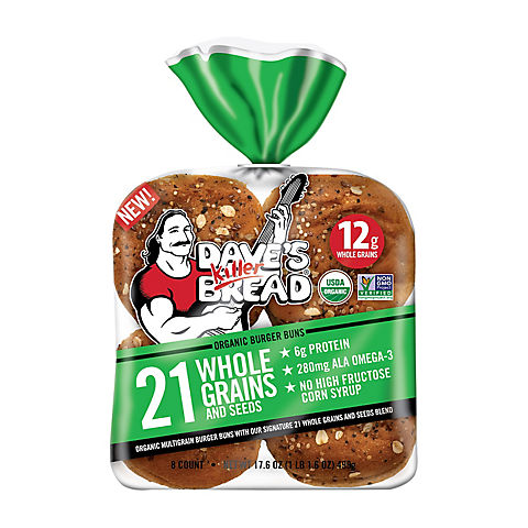Dave's Killer Bread Organic 21 Whole Grains and Seeds Buns, 8 ct.