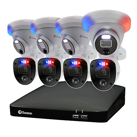 Swann Enforcer 8-Channel 4-Dome 4-Bullet Cameras 4K Security System with 2TB HDD DVR