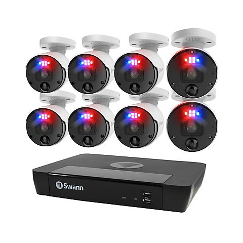 Swann Enforcer 8-Channel 8-Bullet PoE Cameras 4K Security System with 2TB HDD NVR