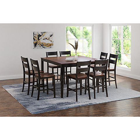 Abbyson Living Wesley 9 Pc. Counter Height Dining - Light Brown
