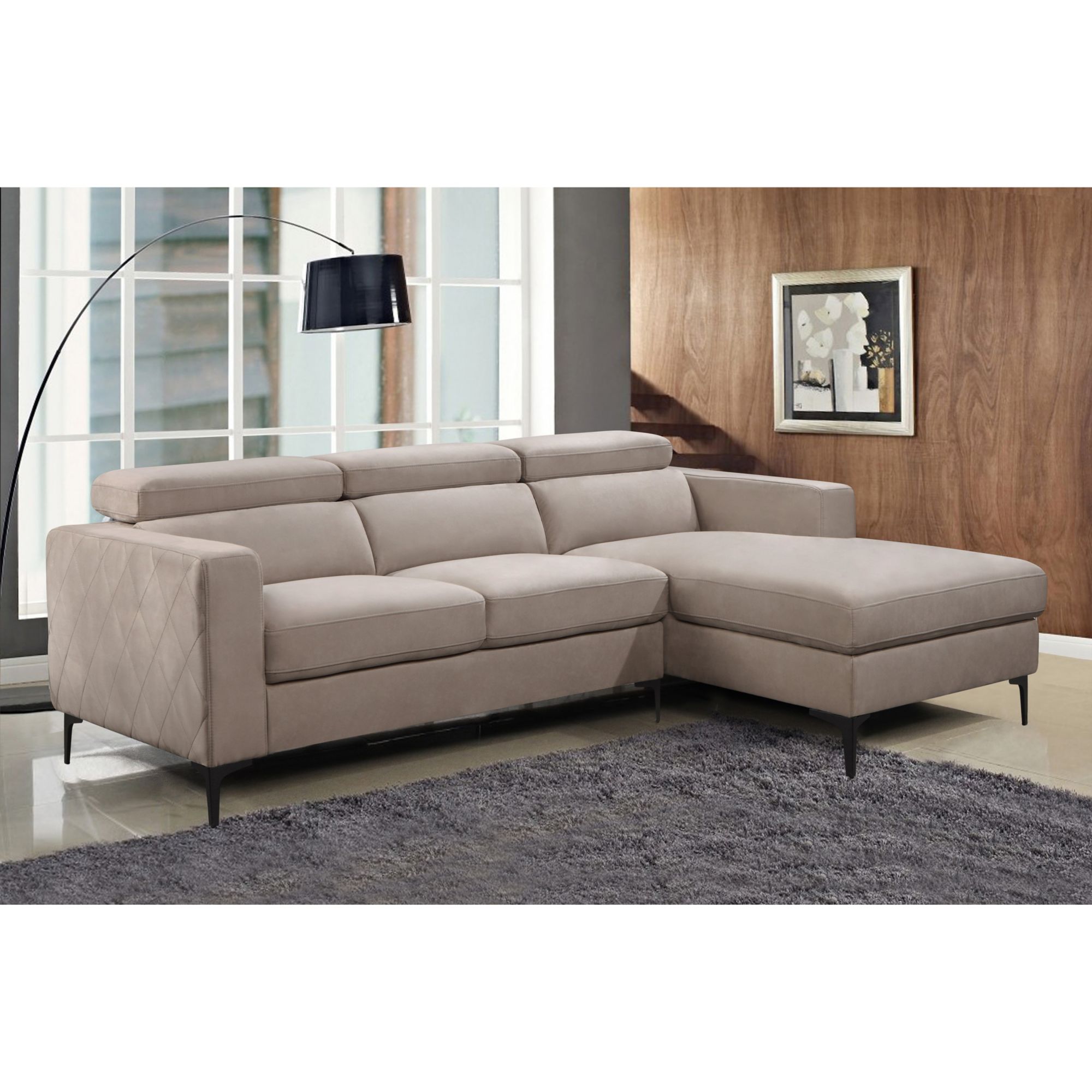 Abbyson Leather Sectional Sofa Baci Living Room