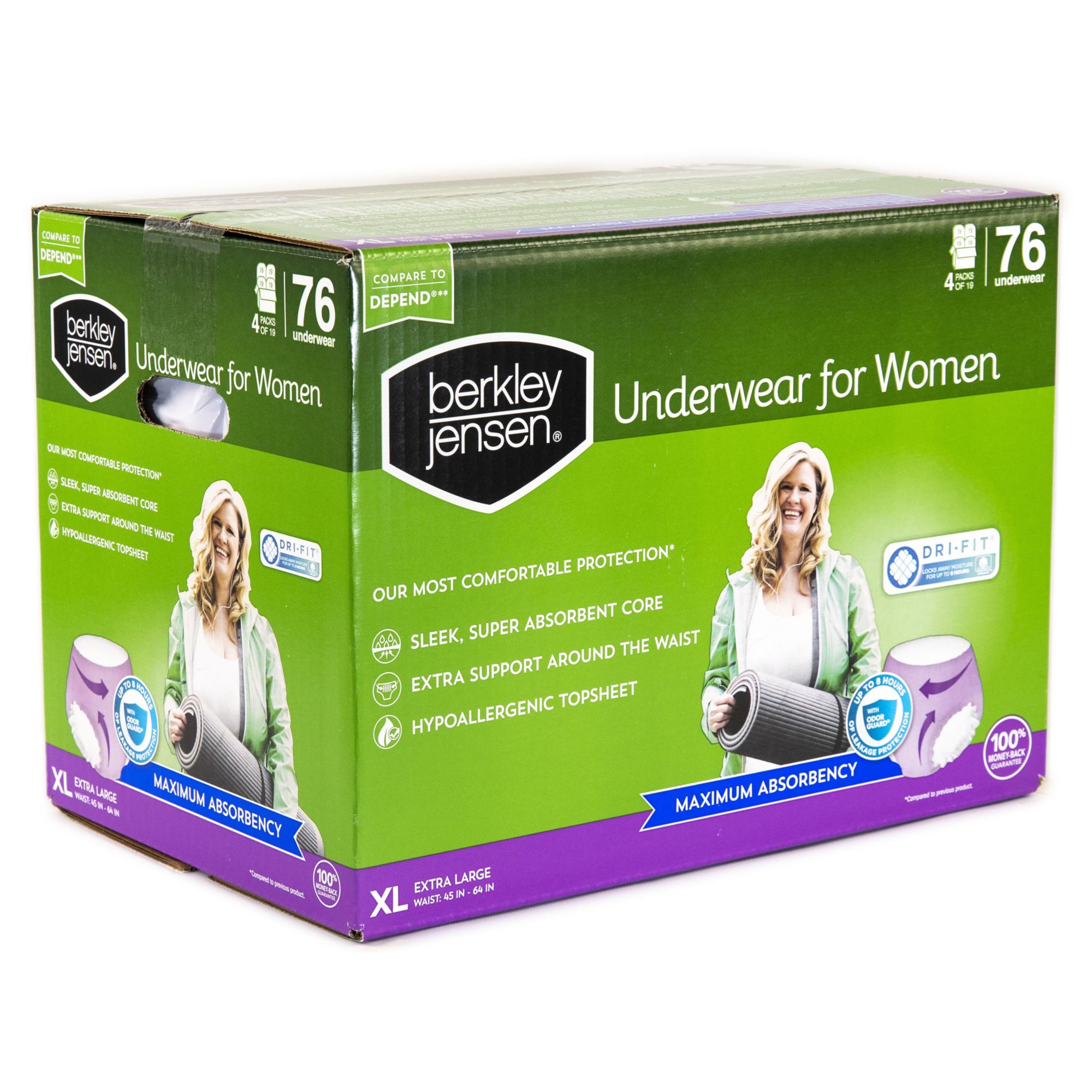 Depend Fresh Protection Adult Incontinence Underwear for Women, Large -  Blush, 84 ct.