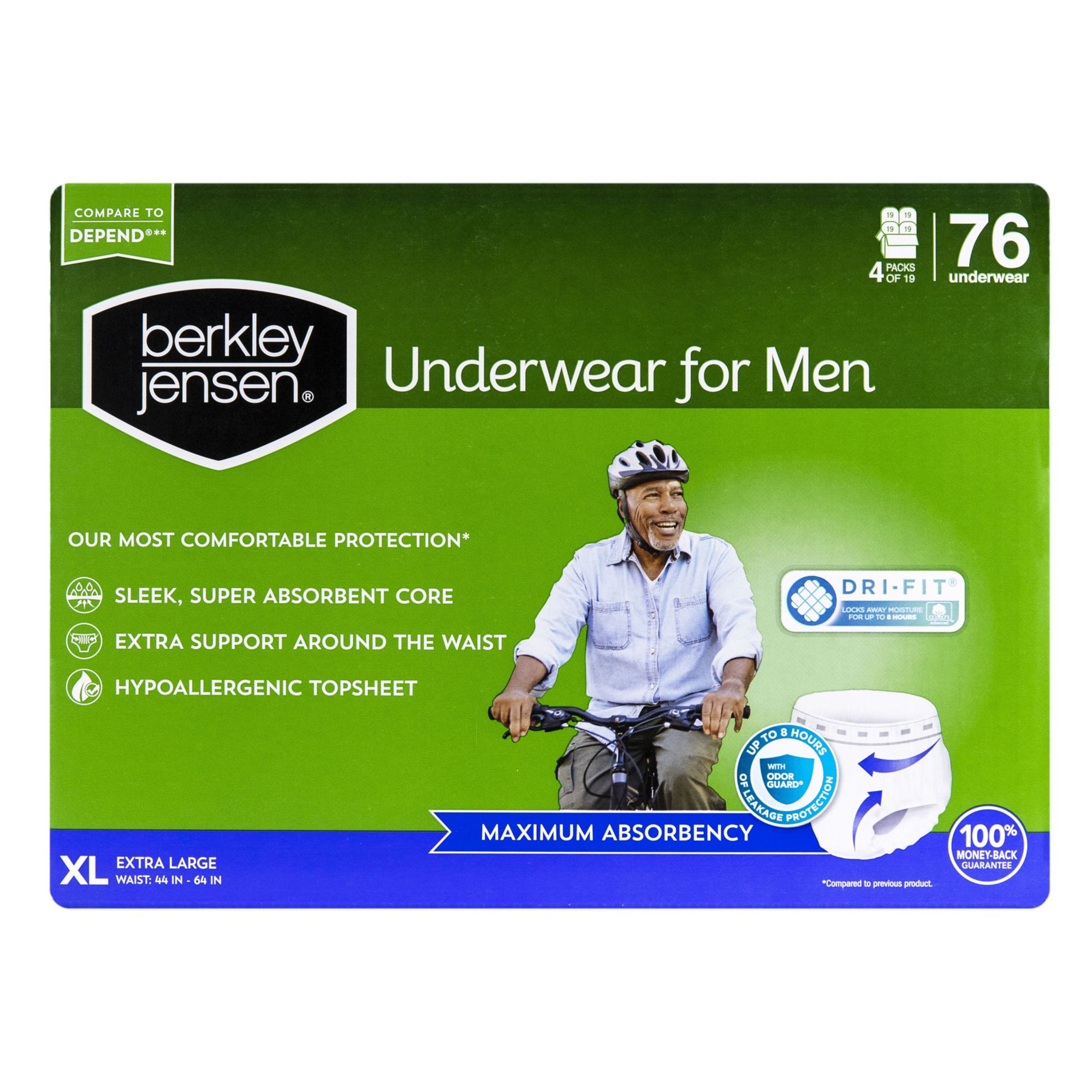 Total Protection Incontinence Underwear for Men and Women, Size - XXL (48  ct.)