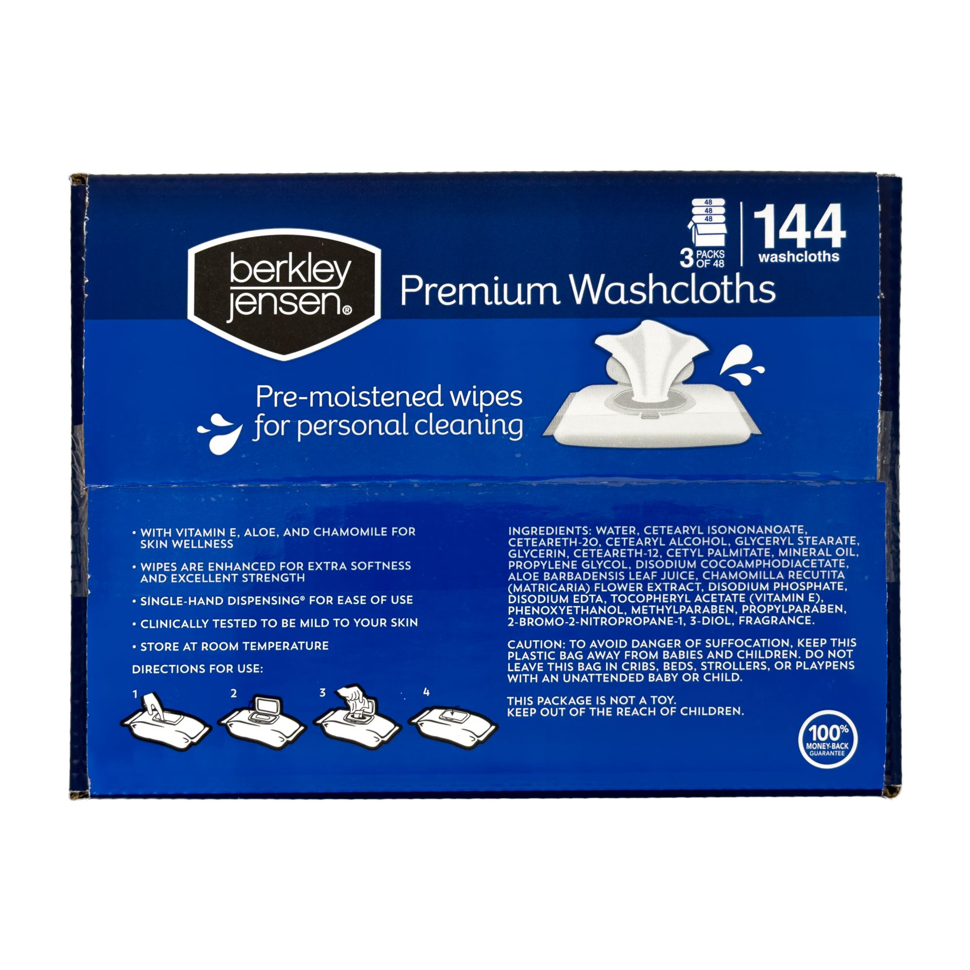 Assurance Premium XL Disposable Washcloths, 144 Ct White