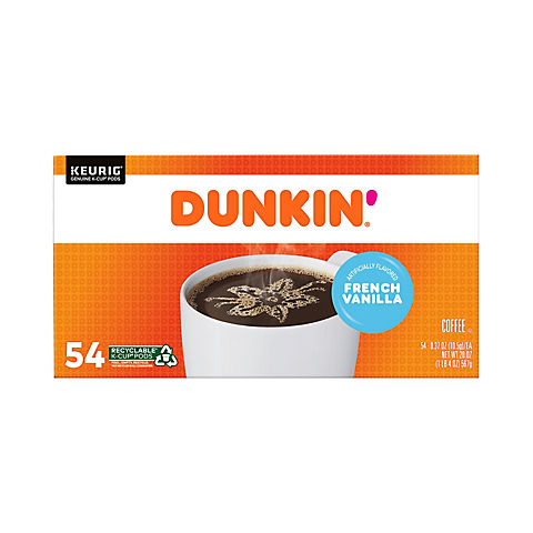 Dunkin' French Vanilla 54 ct. K-Cup 112 ct. Display Ready Pallet, 20 oz.