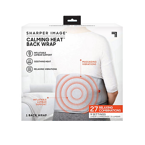 Sharper Image Calming Heat Weighted Massaging Back Wrap - Gray
