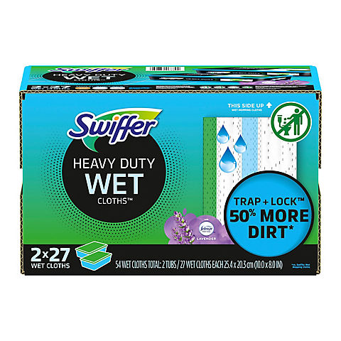 Swiffer Sweeper Heavy Duty Multi-Surface Wet Cloth Refills Fresh Scent, 54 ct.