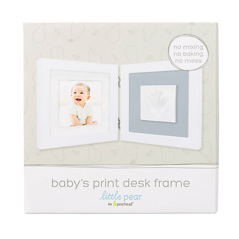 Little Pear Baby's Print Keepsake Desk Frame, White