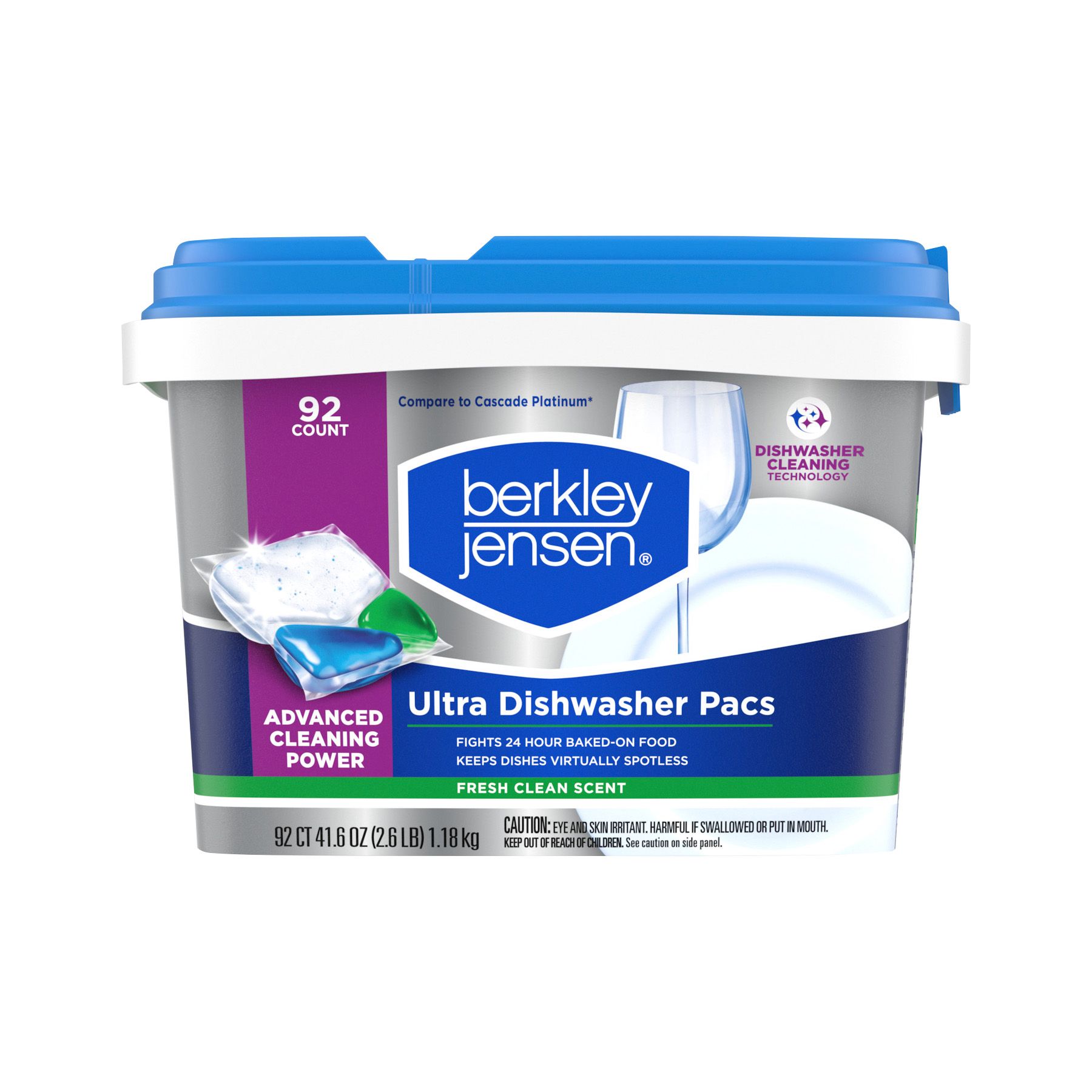 Berkley Jensen 4-in-1 Dishwasher Detergent Fresh Clean Scent Pacs, 92 ct.