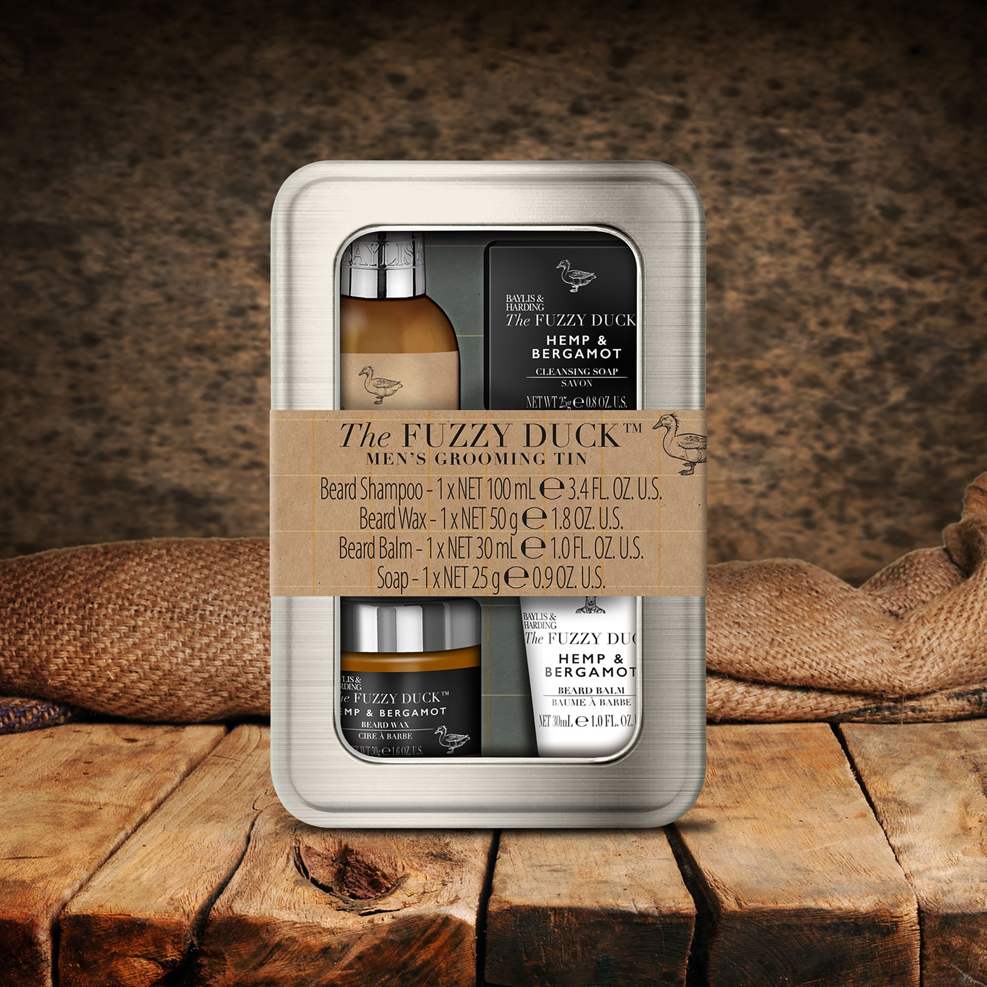 BAYLIS & HARDING FUZZY DUCK BEARD KIT BARBA CON PENNELLO UOMO LIME E ZENZERO