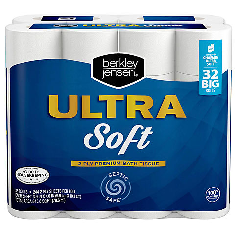Berkley Jensen Ultra Soft Bath Tissue, 32 Rolls, 244 Sheets