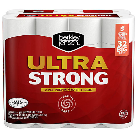 Berkley Jensen Ultra Strong Bath Tissue, 32 Rolls, 244 Sheets