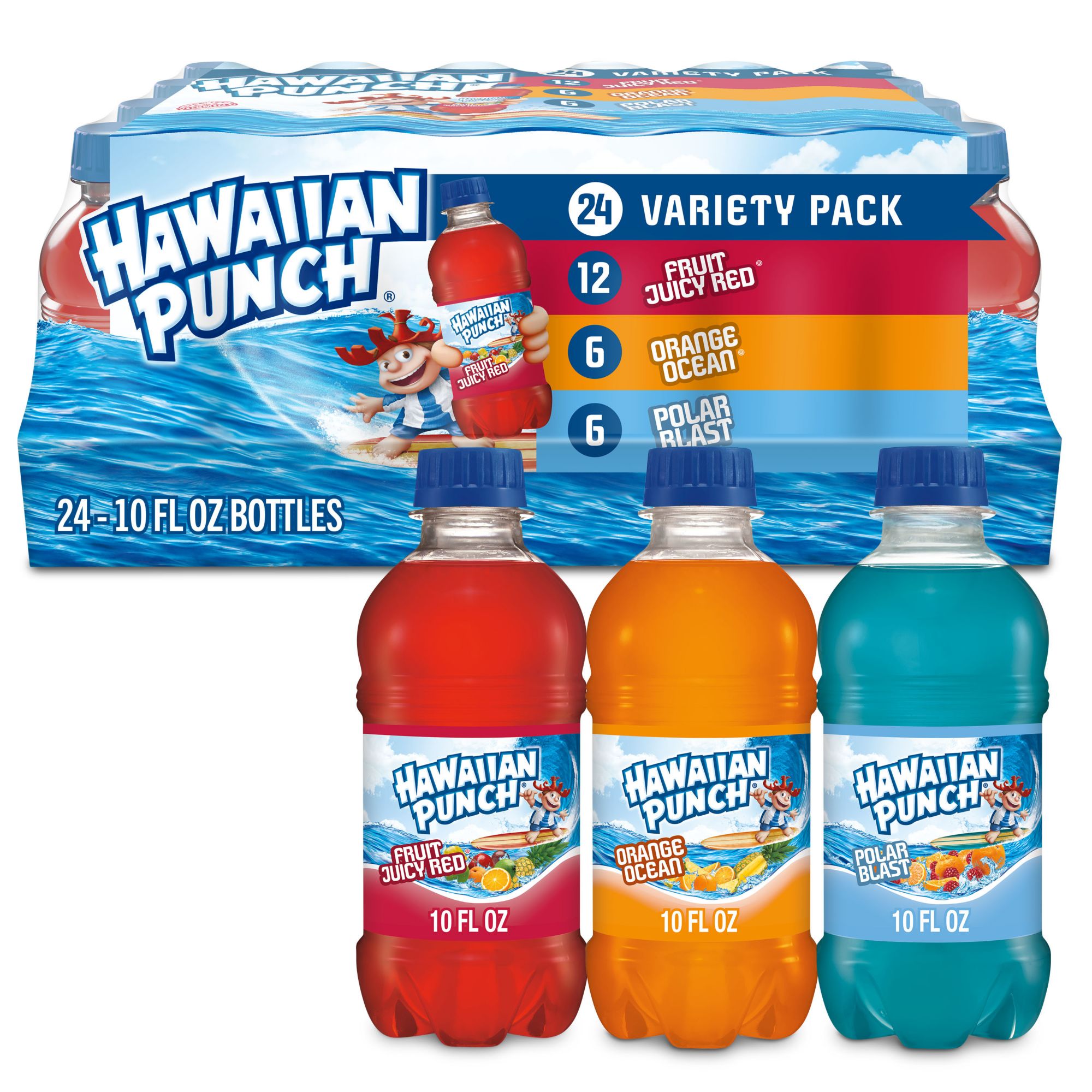 Hawaiian Punch Juice Drink, Fruit Juicy Red - 6 pack, 10 fl oz bottles