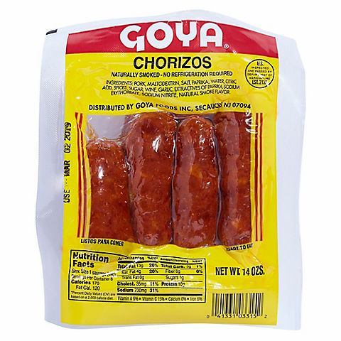 Goya Naturally Smoked Chorizos, 14 oz.