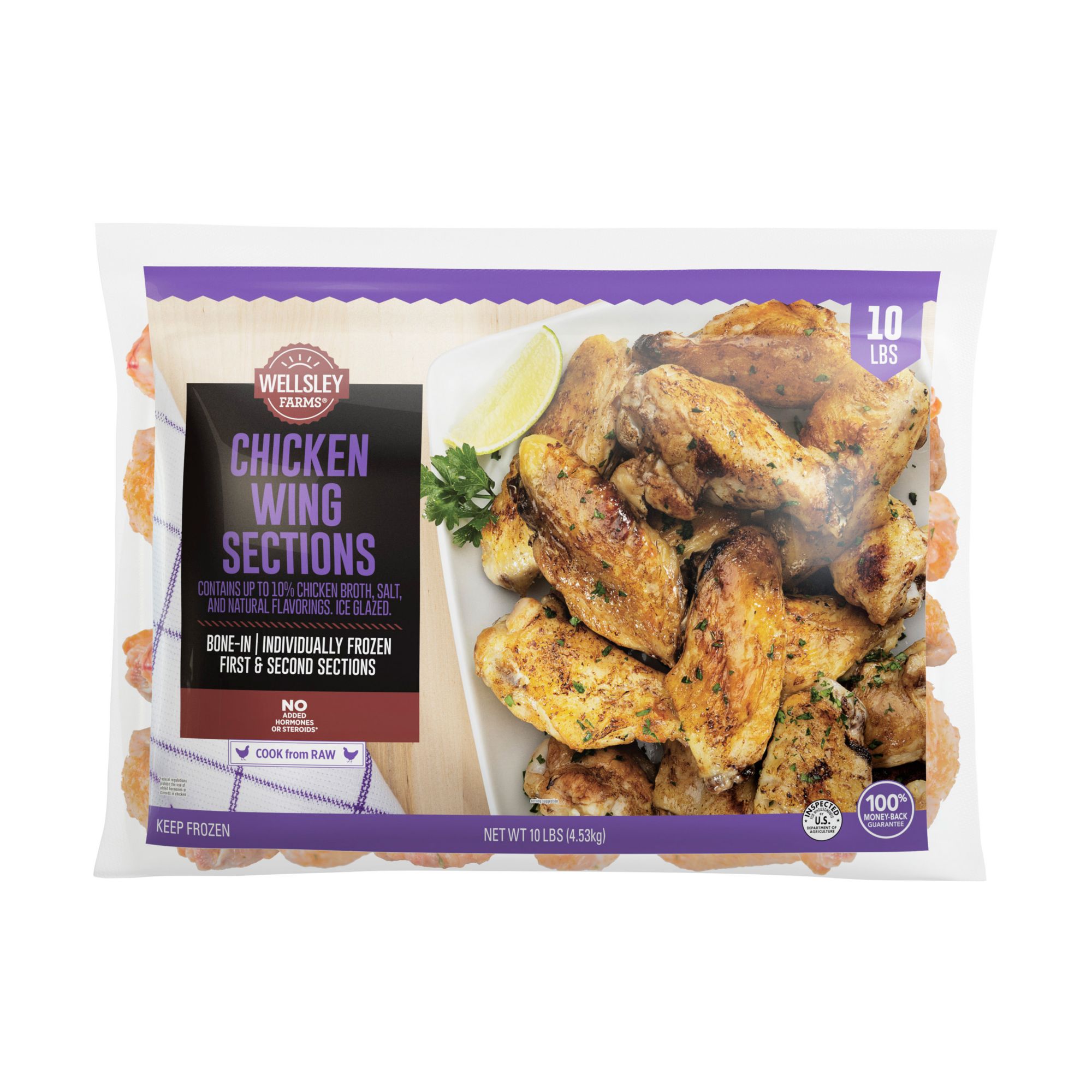 Great Value All Natural Chicken Wing Sections, 4 lb (Frozen