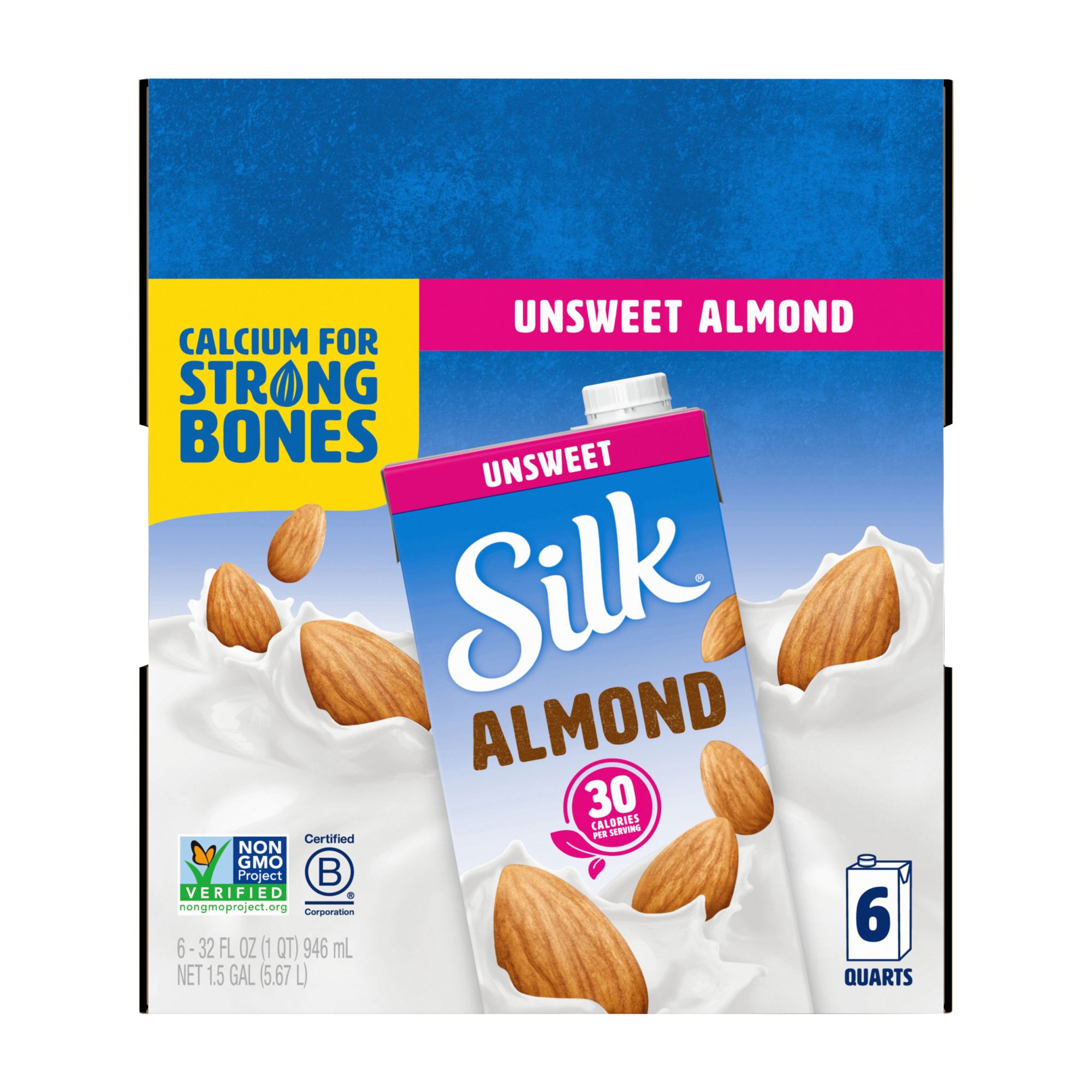 Silk Dairy-Free UHT Unsweet Almond milk Cartons | BJ's Wholesale Club