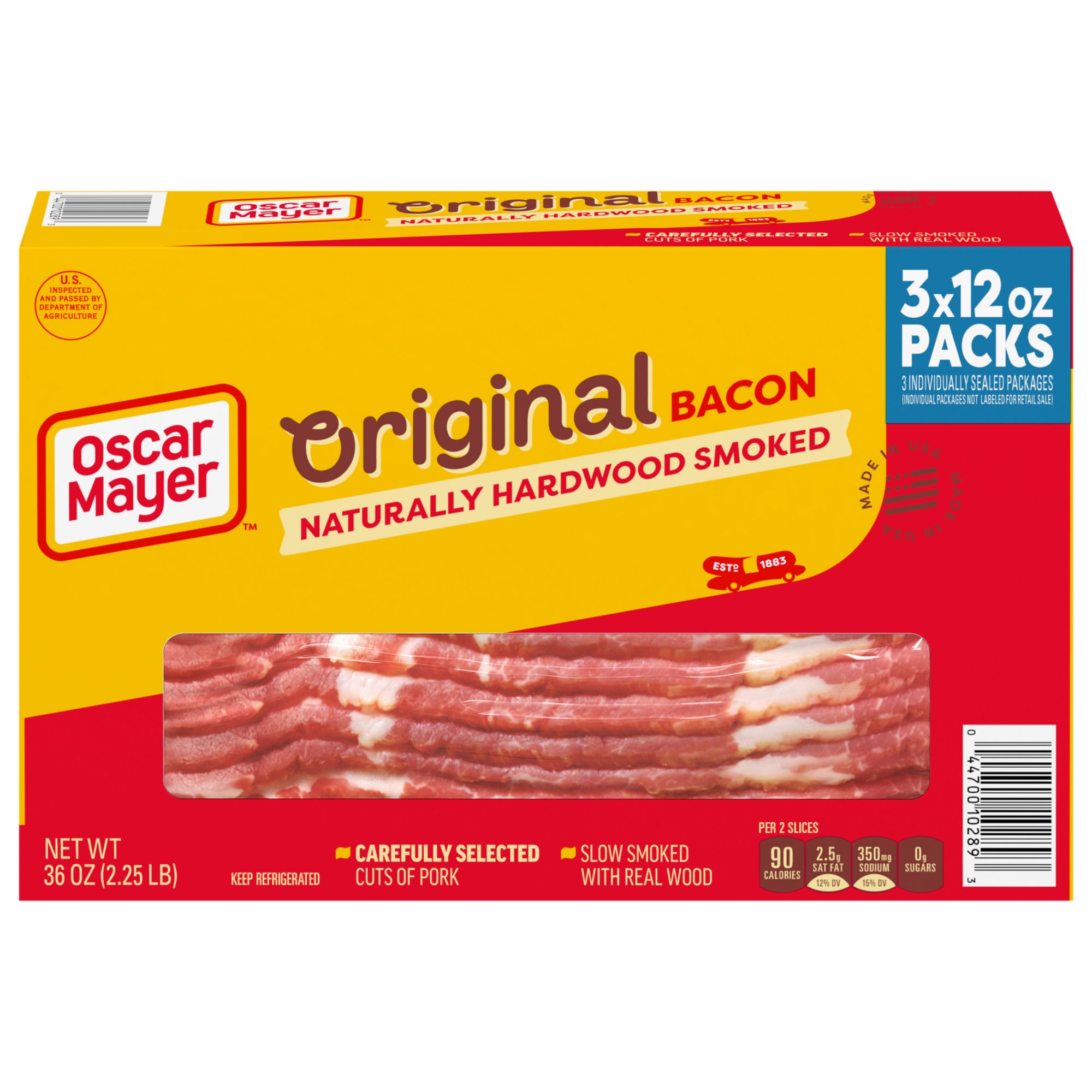 Oscar Mayer Original Bacon 12-Hour Natural Wood Smoked, 16 oz Pack