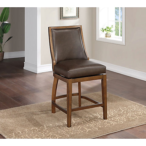 Home To Office Parson Wood Swivel Barstool
