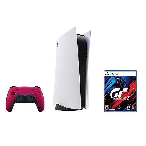 Sony PlayStation Console Bundle with PS5 Red Controller and Gran Turismo 7 (PS5)