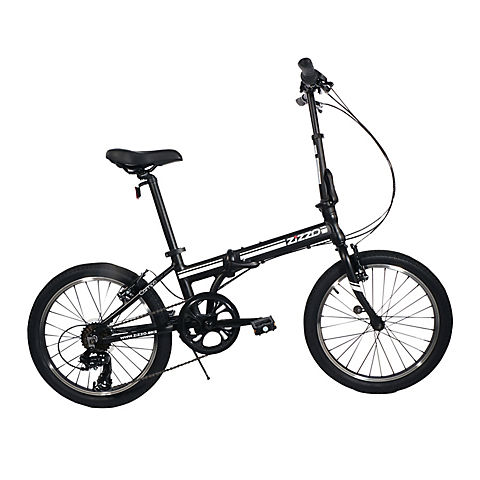Zizzo Campo Lightweight 20" 7-Speed Aluminum Folding Bicycle - Black