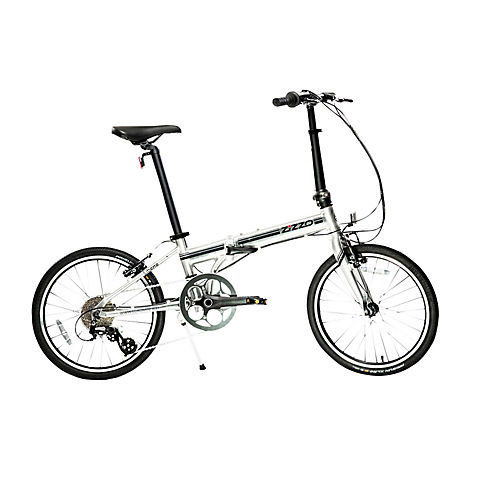 Zizzo Liberte Ultra-Lightweight 20" 8-Speed Aluminum Folding Road Bicycle - Silver Black