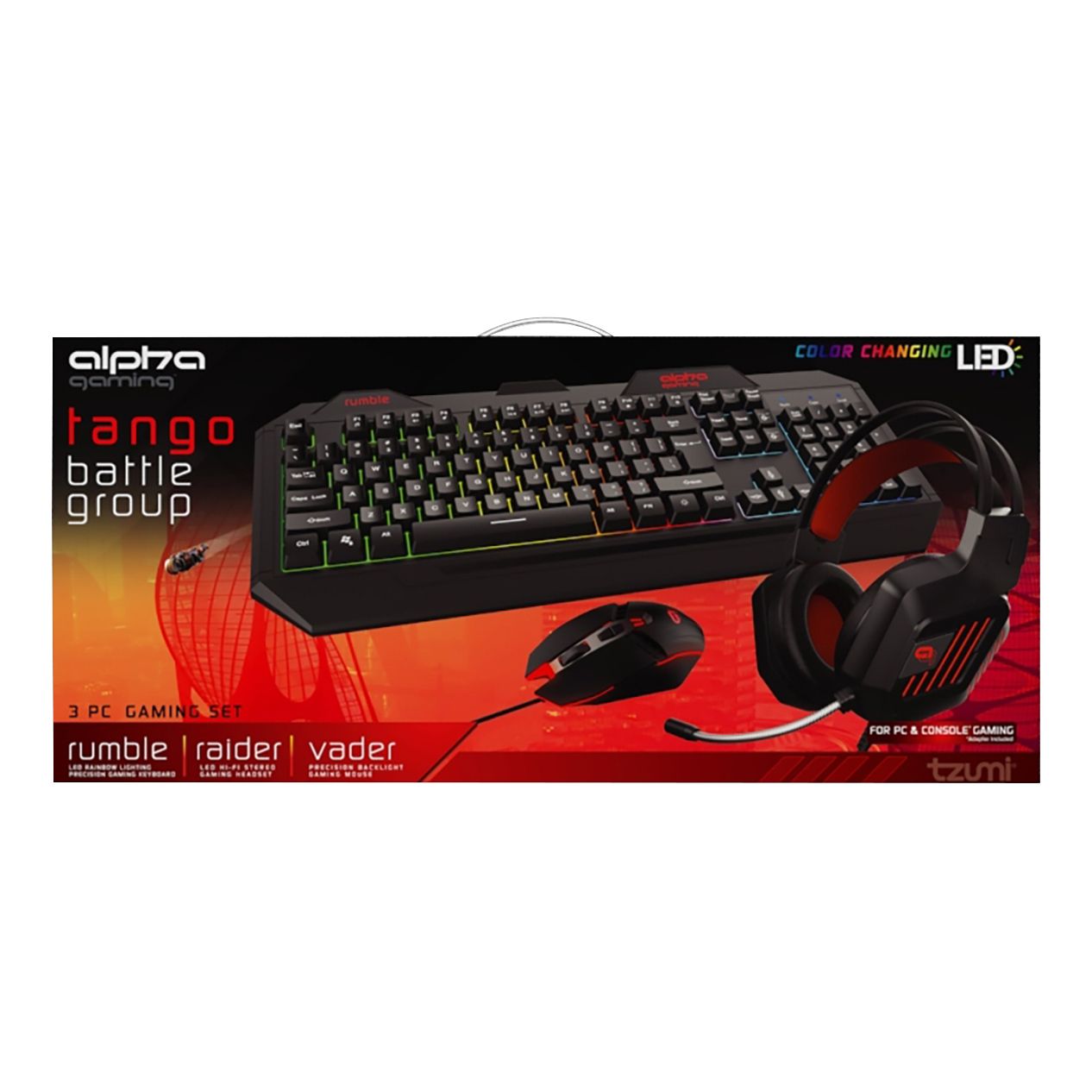 Tzumi Electronics Alpha Gaming Tango Battle Group 3-Pc. Gaming Set