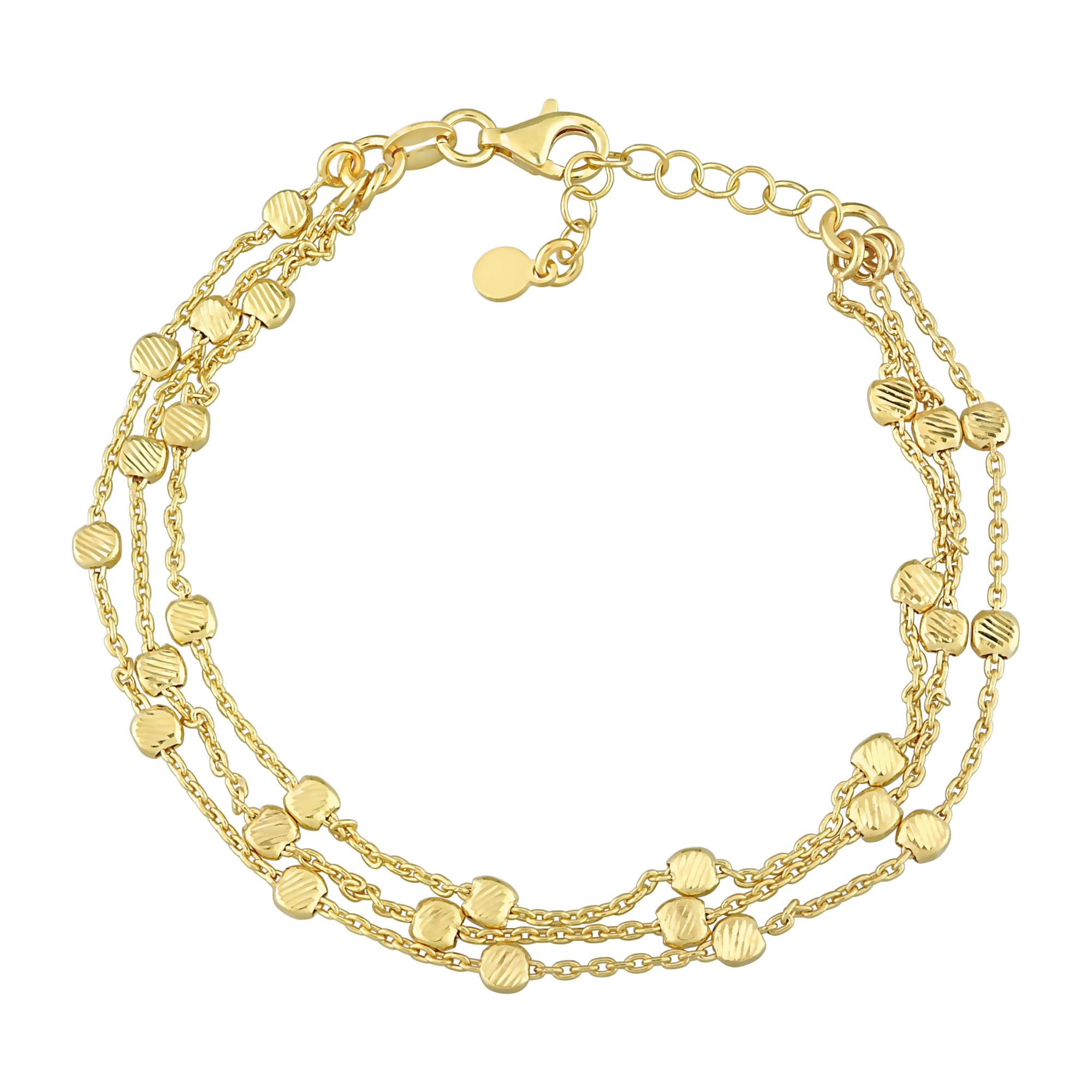 Stone and Strand Bold Gold Plated Chain Bracelet