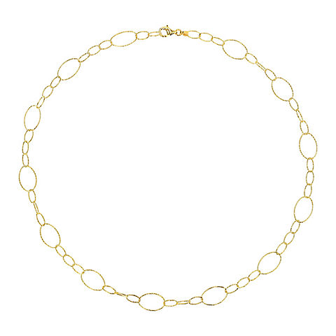 Fancy Oval Link Chain Necklace in 18k Gold Plated Silver