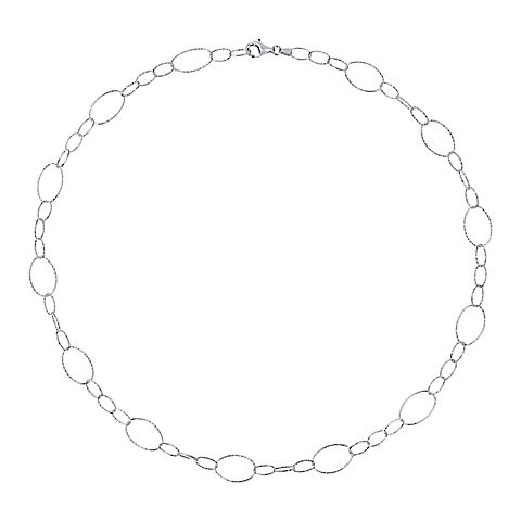Fancy Oval Link Chain Necklace in Sterling Silver