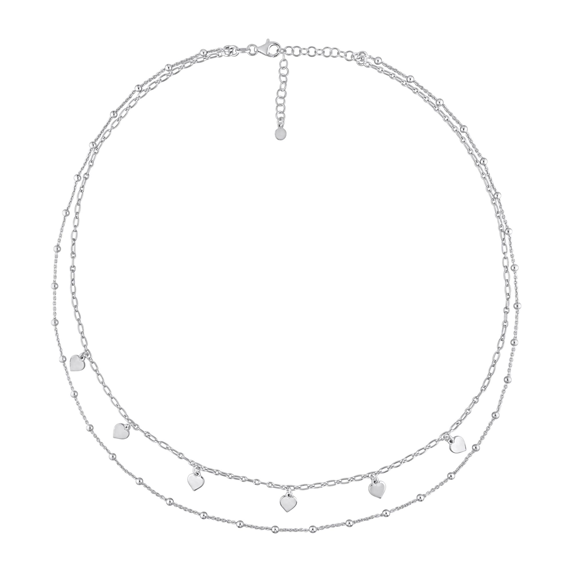 Women's Silver Ball Chain Layered Necklace