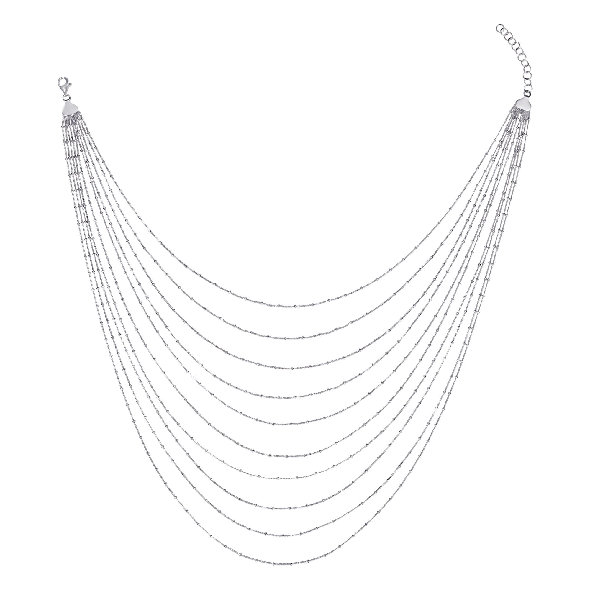 Multi strand online silver necklace