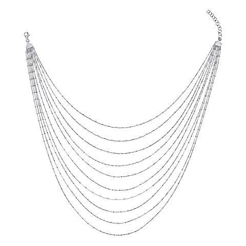 Multi-Strand Chain Necklace in Sterling Silver