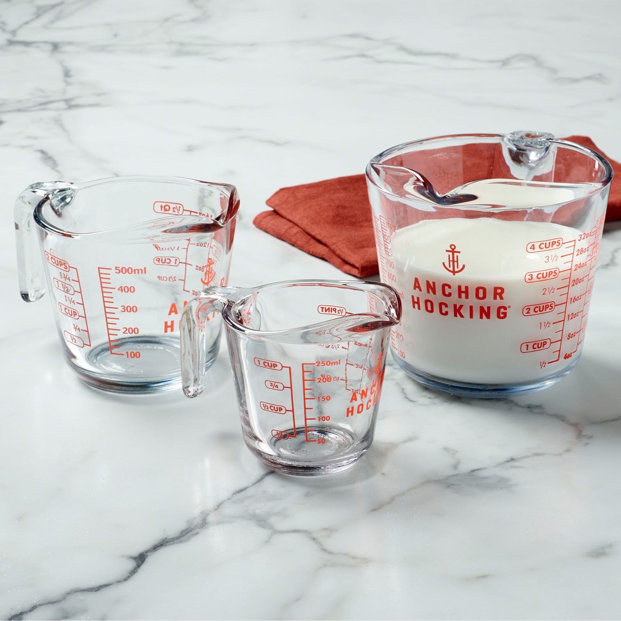 Anchor Hocking 3-Piece Glass Measuring Cup Set