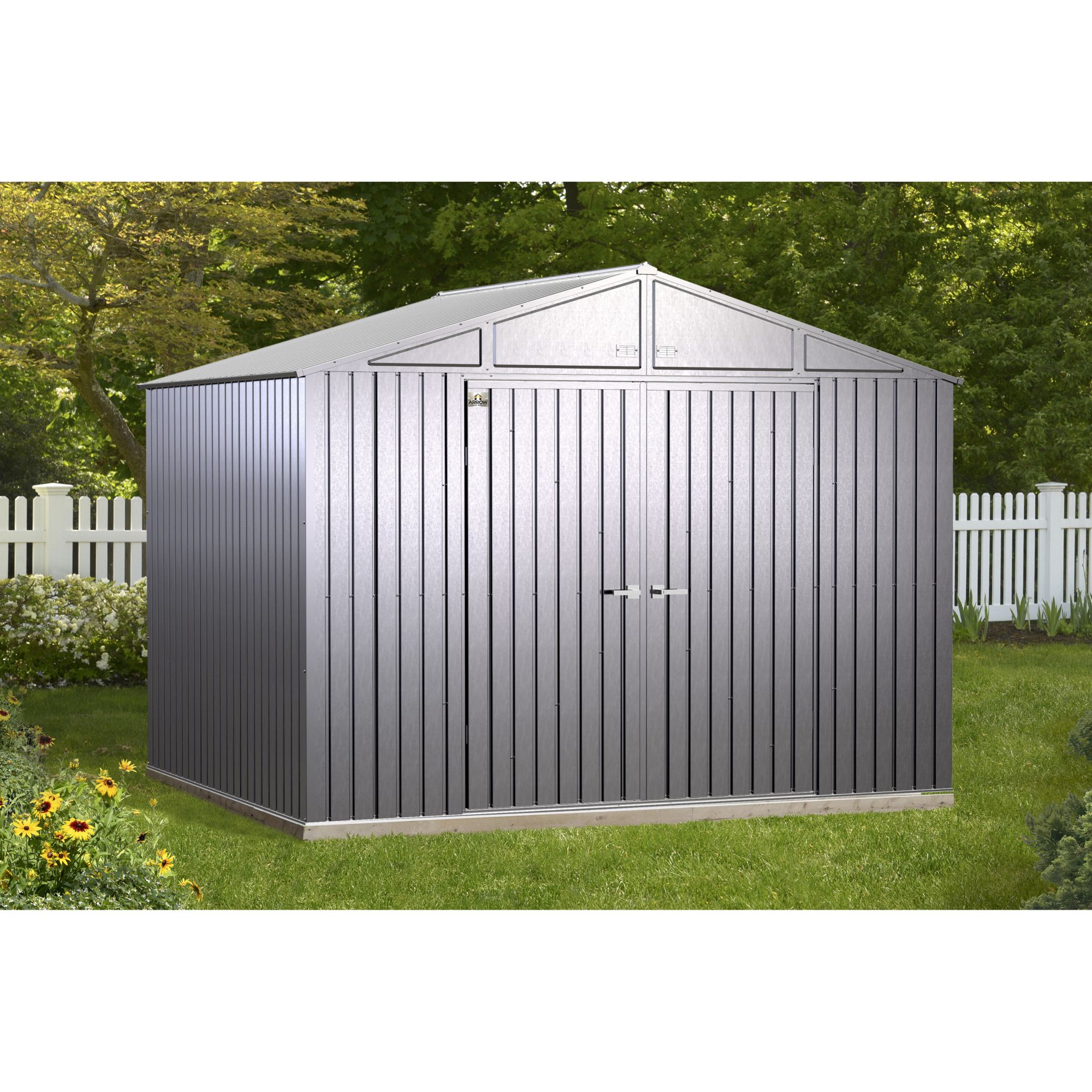 Arrow Elite 10 x 8 Steel Storage Shed Galvalume BJ s