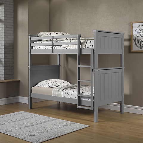 Berkley Jensen Twin Over Twin Size Bunk Bed - Gray