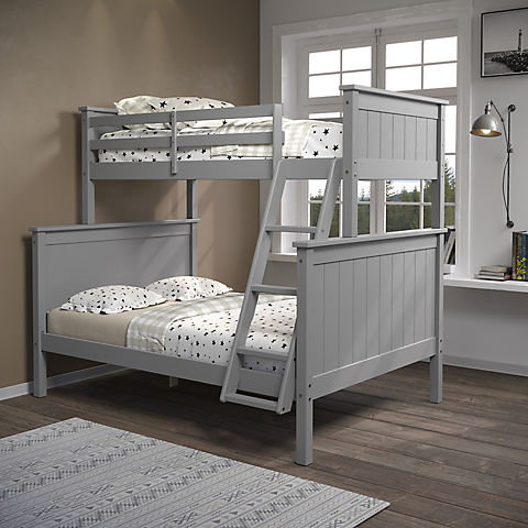 Berkley Jensen Twin Over Full Size Bunk Bed - Gray