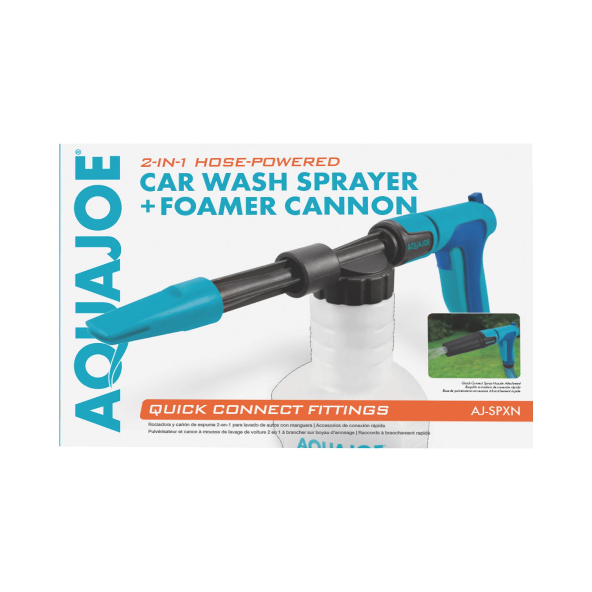 Aqua Joe AJ-SPXN 2-in-1 Hose-Powered Foam Cannon Spray Gun Blaster