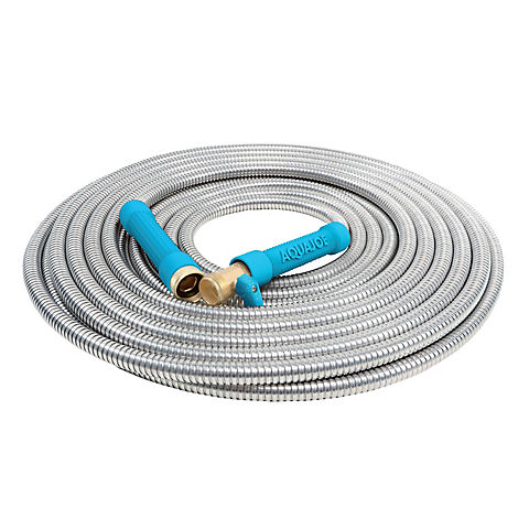 Aqua Joe AJSGH25-MAX 1/2" Heavy-Duty, Puncture Proof Kink-Free, Garden Hose with Brass Fitting and On/Off Valve